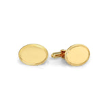 Gold Finish Oval Etched Border Cufflinks