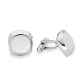 Rhodium Finish Cushion Cufflinks