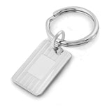 Rhodium Finish Polished Imprinted Key Ring