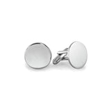 Rhodium Finish Round Polished Cufflinks