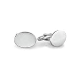 Rhodium Finish Plain Polished Swivel Action Cufflinks