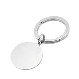 Rhodium Finish Polished Round Key Ring