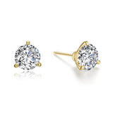 3 CTW 3 Prong Martini Stud Earrings