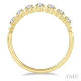1/3 Ctw Lined Circular Mount Round Cut Diamond Fashion Stackable Band in 14K Yellow Gold