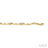 1/4 Ctw Art Deco Lattice Kite Round Cut Diamond Fashion Tennis Bracelet in 10K Yellow Gold