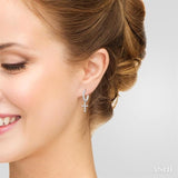 1/3 Ctw Petite Cross Round Cut Diamond Fashion Huggies in 10K White Gold