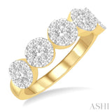 1 Ctw 5-Stone Lovebright Round Cut Diamond Ring in 14K Yellow and White Gold