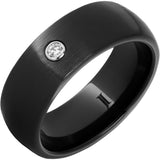 Black Diamond Ceramic Ring with Diamond and Satin Finish