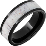Black Diamond Ceramic Antler Inlay Ring