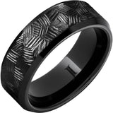 Black Diamond Ceramic Thicket Hand Engraved Ring
