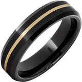 Black Diamond Ceramic Ring with 14K Gold Inlay