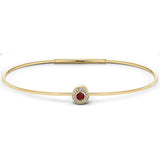 Gold Finish Finish Sterling Silver Round Simulated Garnet Birth Gem Bracelet