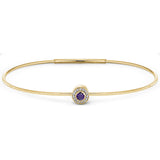 Gold Finish Finish Sterling Silver Round Simulated Amethyst Birth Gem Bracelet