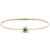 Gold Finish Finish Sterling Silver Round Simulated Emerald Birth Gem Bracelet