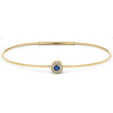Gold Finish Finish Sterling Silver Round Simulated Sapphire Birth Gem Bracelet