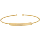 Gold finish sterling silver cable cuff bracelet name plate