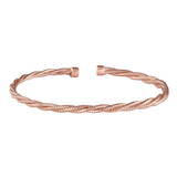 Rose gold finish sterling silver twisted cable cuff bracelet