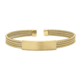 Gold Vermeil Sterling Silver 4 Cable ID Cuff Bracelet