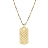 Gold Vermeil Sterling Silver Feathered Dog Tag on 20 Rounded Box Link Chain