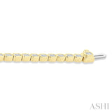 4 1/3 Ctw East-West Bezel Set Emerald Cut Diamond Tennis Bracelet in 14K Yellow Gold