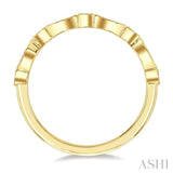 1/10 Ctw Marquise and Circular Motif Carved Round Cut Diamond Stackable Wedding Band in 14K Yellow Gold