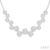 3 Ctw Lovebright Circular Zig-Zag Round Cut Diamond Fashion Necklace in 14K White Gold