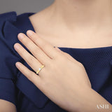 1/3 Ctw East-West Set Emerald Cut Diamond Solitaire Fashion Ring in 14K Yellow Gold