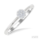 1/10 Ctw Lovebright Petite Round Shape Round Cut Diamond Fashion Ring in 10K White Gold
