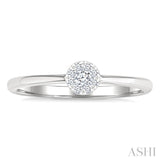 1/10 Ctw Lovebright Petite Round Shape Round Cut Diamond Fashion Ring in 10K White Gold