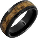 Churchill - Black Diamond Ceramic Natural Cigar Inlay Ring