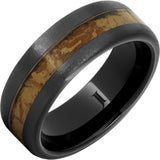 Panatela - Black Diamond Ceramic Natural Cigar Inlay Ring