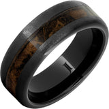 Panatela - Black Diamond Ceramic Maduro Cigar Inlay Ring
