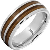 Double Barrel - Barrel Aged Serinium® Dome Ring with Bourbon Inlays