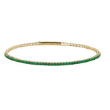 Gold vermeil finish sterling silver single row simulated emerald birthstones