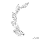 1/2 ctw Graduated Marquise Cut Diamond Fashion Ear Climbers in 14K White Gold