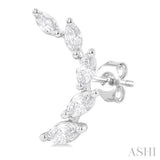 1/2 ctw Graduated Marquise Cut Diamond Fashion Ear Climbers in 14K White Gold