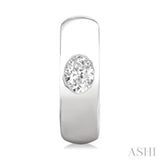 1/3 ctw Bezel Set Oval Cut Diamond Fashion Huggie Earrings in 14K White Gold