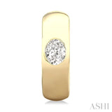 1/3 ctw Bezel Set Oval Cut Diamond Fashion Huggie Earrings in 14K Yellow Gold