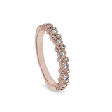 Rose gold finish sterling silver bubbles ring with simulated diamonds