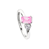 October Emerald Cut Birthstone Ring