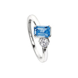 December Emerald Cut Birthstone Ring