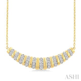 1/5 Ctw Ribbed Dome Round Cut Diamond Necklace in 10K Yellow Gold