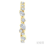 3/4 Ctw Round & Pear Diamond Cut Scatter Fashion Hoop Earrings in 14K Yellow Gold