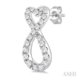 1/4 Ctw Infinity Heart Round Cut Diamond Fashion Earring in 10K White Gold