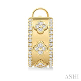 1/2 Ctw Round Cut Diamond Clover Fashion Hoop Earrings in 14K Yellow Gold