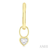 1/3 Ctw Bezel Set Heart Cut Diamond Huggie Earrings in 10K Yellow Gold