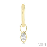 1/3 Ctw Bezel Set Marquise Cut Diamond Huggie Earrings in 10K Yellow Gold