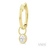 1/3 Ctw Bezel Set Oval Cut Diamond Huggie Earrings in 10K Yellow Gold