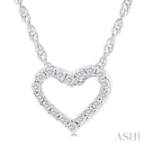 1/20 Ctw Heart Shape Round Cut Diamond Pendant With Chain in 14K White Gold
