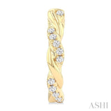 1/3 Ctw Round Cut Diamond Twisted Fashion Hoop Earrings in 14K Yellow Gold